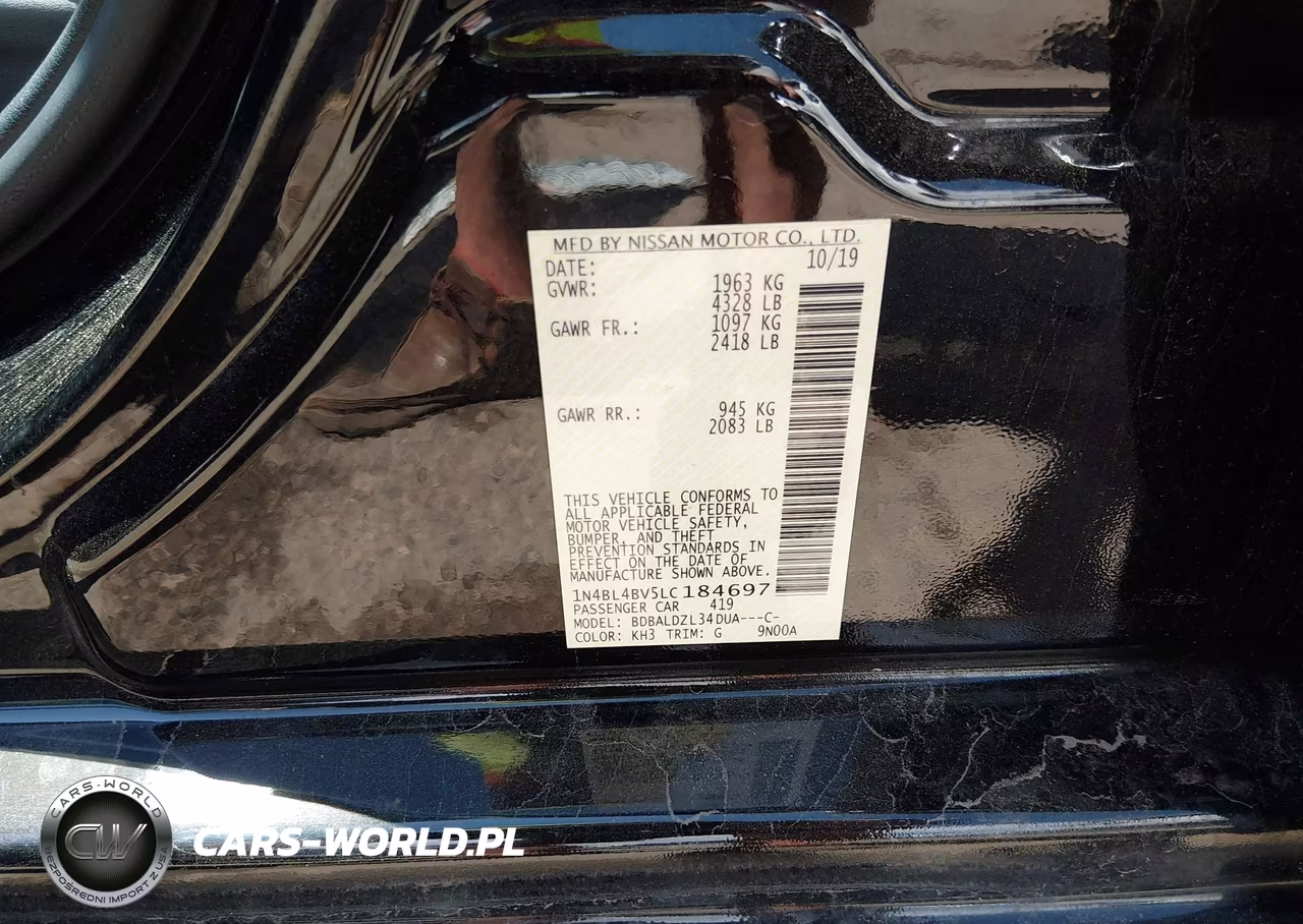 2020 Nissan Altima S Fwd VIN:1N4BL4BV5LC184697 - 9