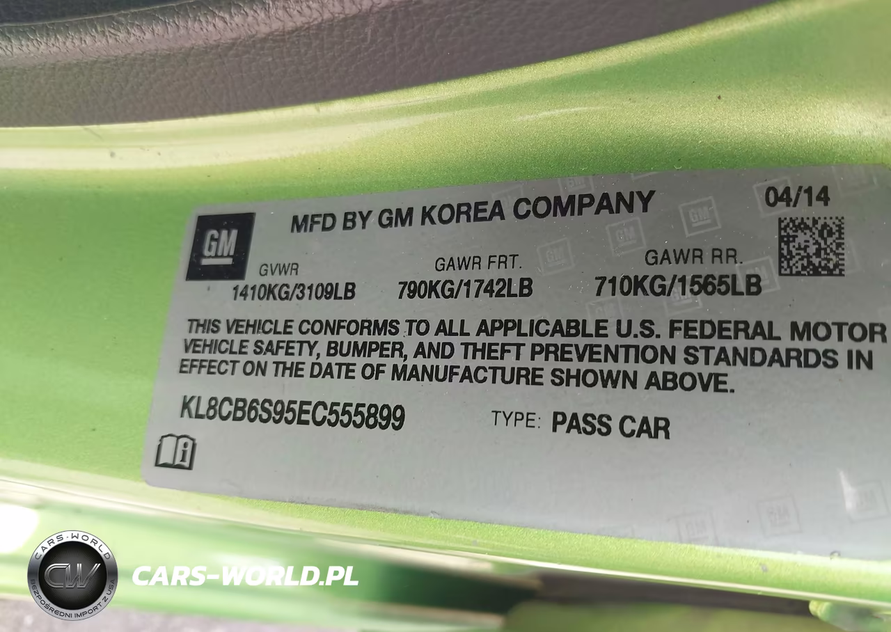 2014 Chevrolet Spark Ls Auto VIN:KL8CB6S95EC555899 - 9