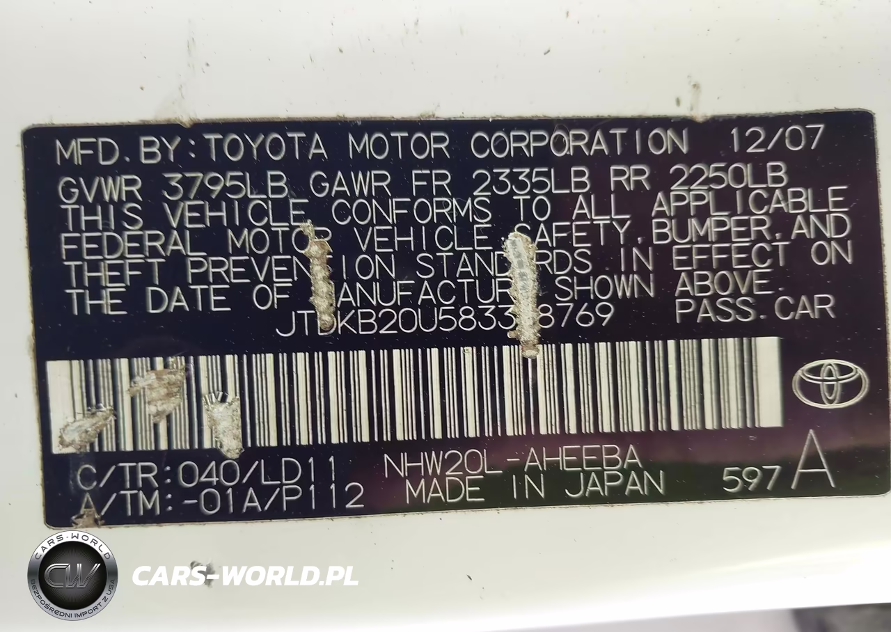 2008 Toyota Prius VIN:JTDKB20U583358769 - 9