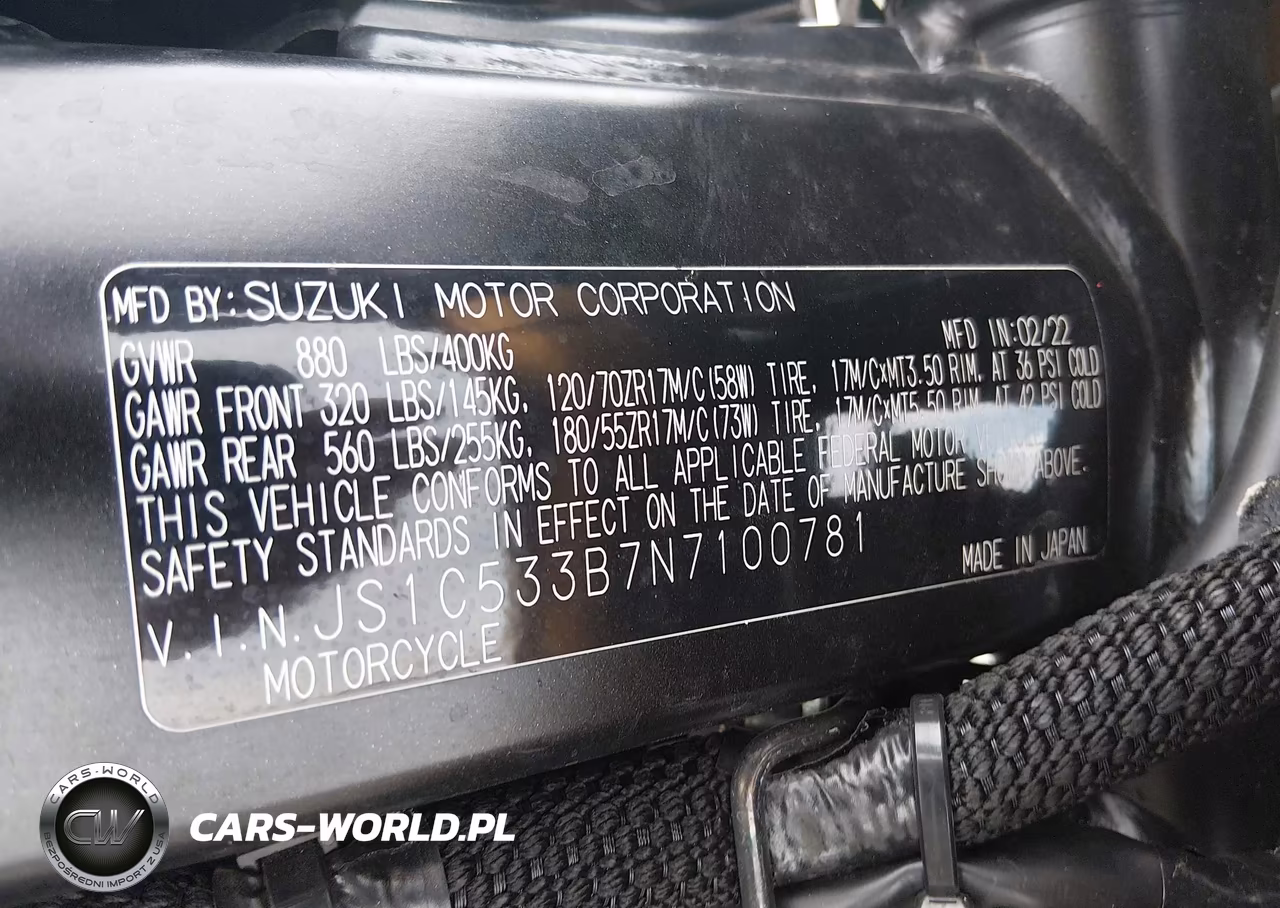 2022 Suzuki Gsx-S750 M-Z VIN:JS1C533B7N7100781 - 10