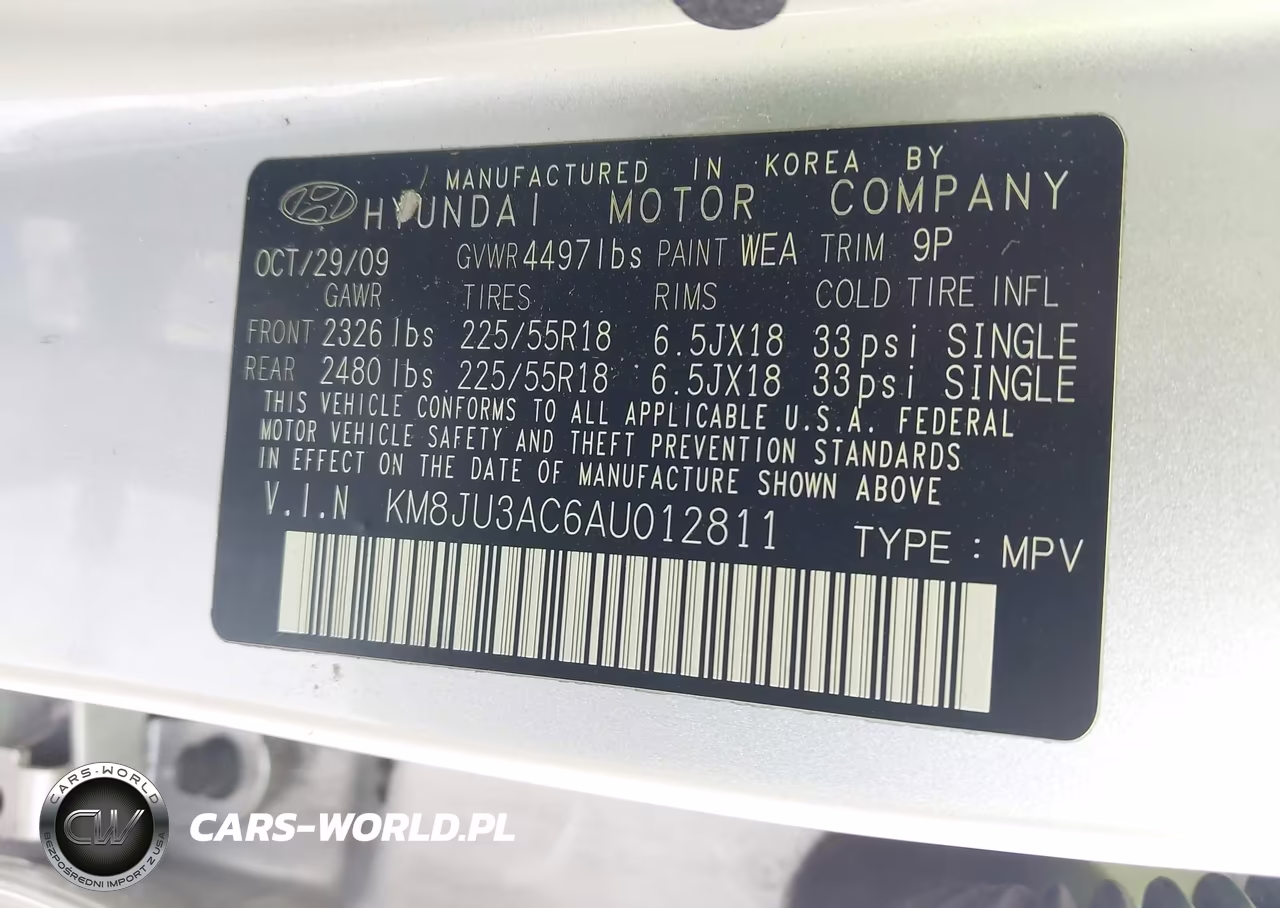 2010 Hyundai Tucson Limited VIN:KM8JU3AC6AU012811 - 9