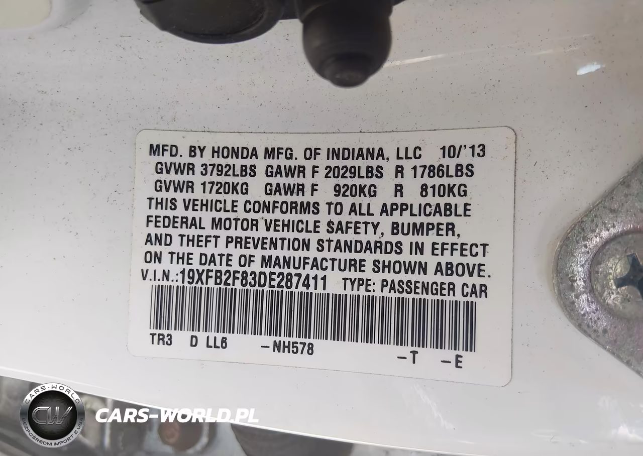 2013 Honda Civic Ex VIN:19XFB2F83DE287411 - 9