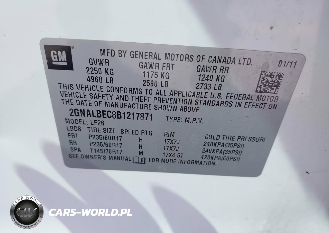 2011 Chevrolet Equinox Ls VIN:2GNALBEC8B1217871 - 9