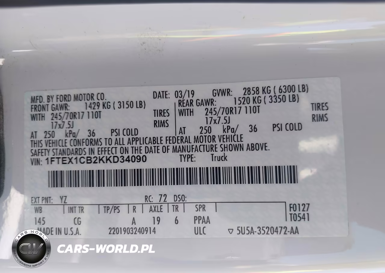 2019 Ford F-150 Xl-Xlt VIN:1FTEX1CB2KKD34090 - 9