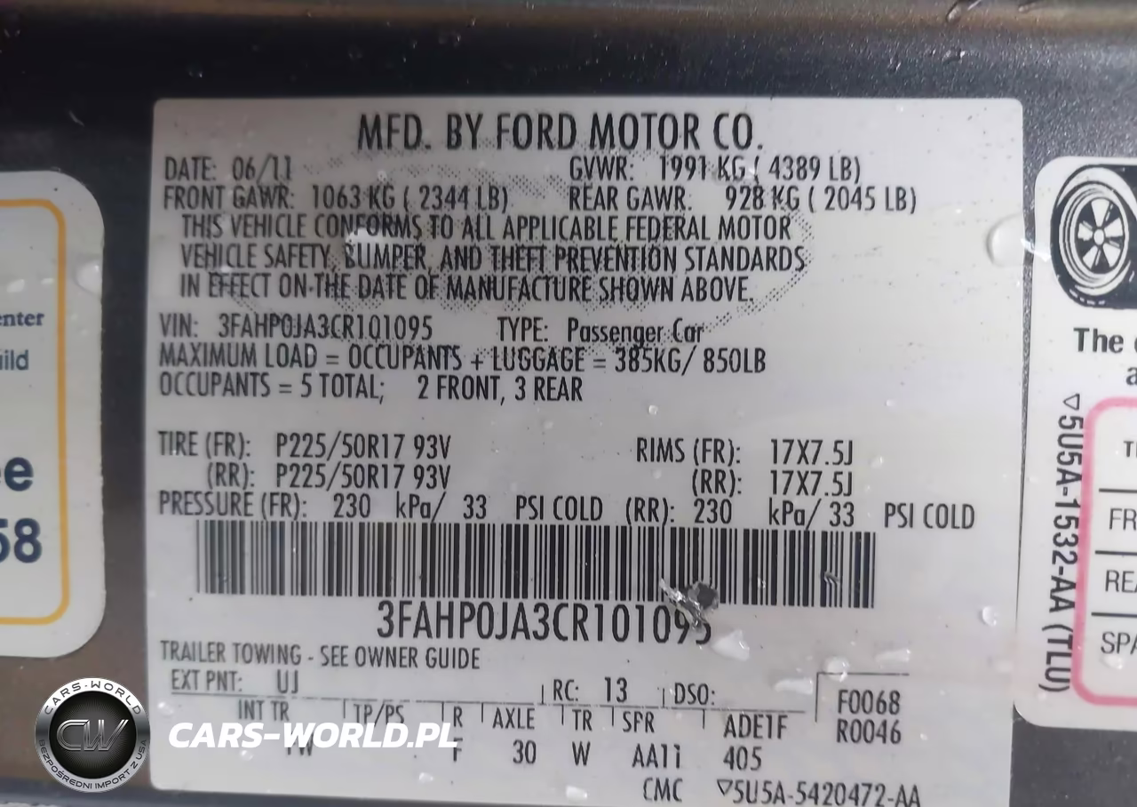 2012 Ford Fusion Sel VIN:3FAHP0JA3CR101095 - 9