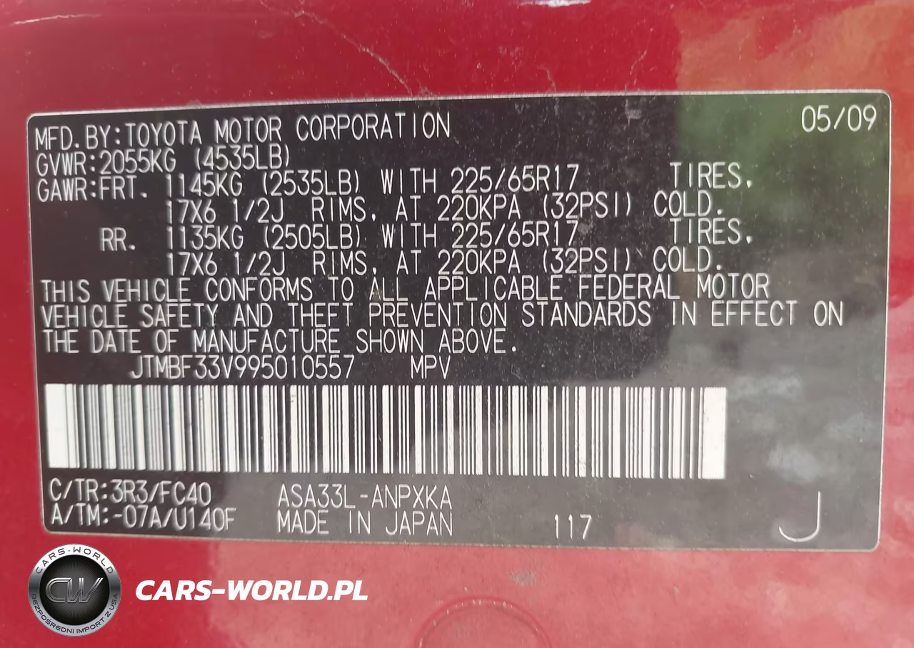 2009 Toyota Rav4 VIN:JTMBF33V995010557 - 9