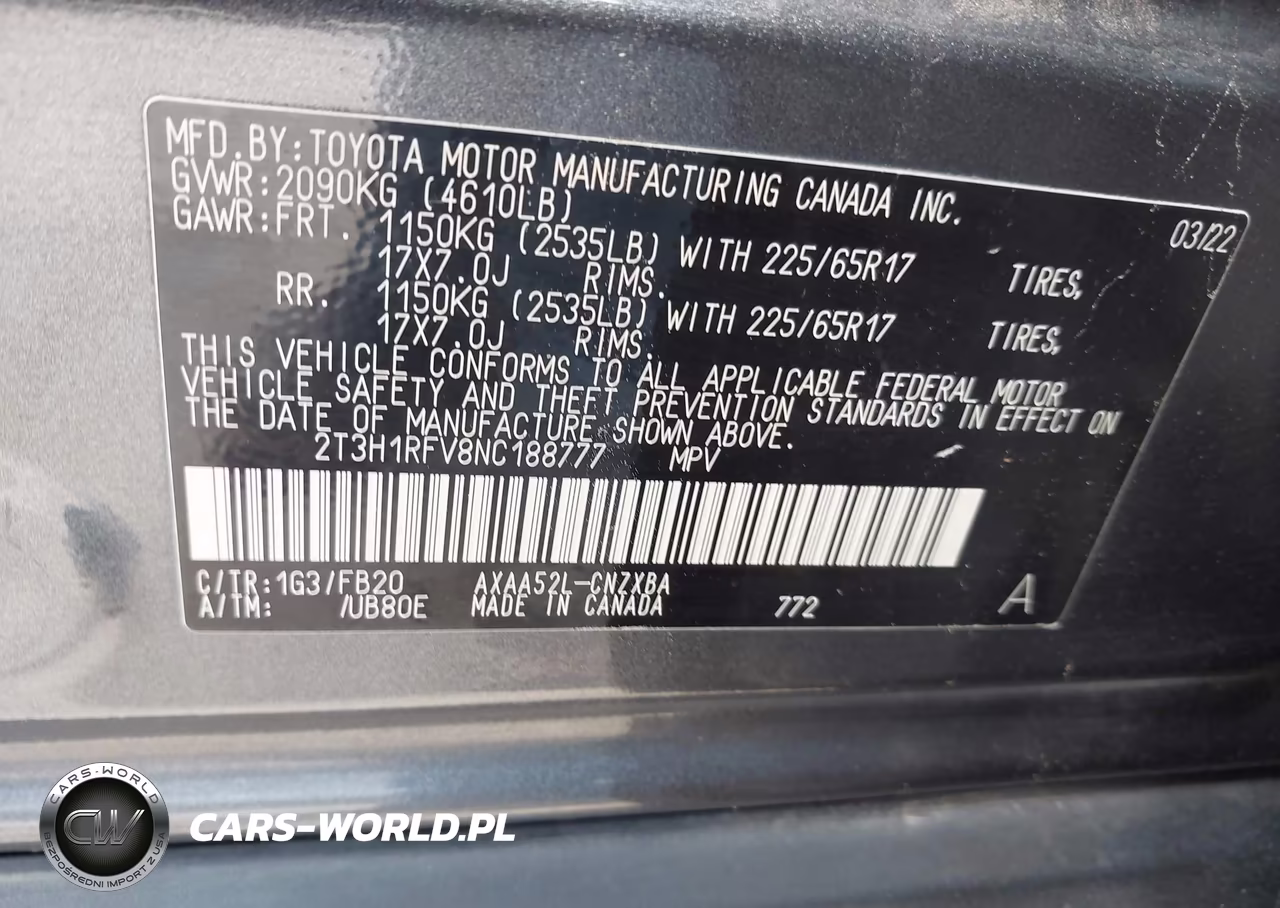 2022 Toyota Rav4 Le VIN:2T3H1RFV8NC188777 - 9