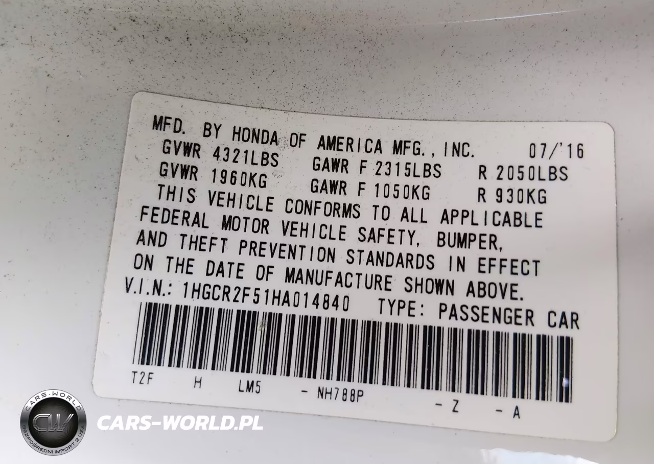 2017 Honda Accord Sport VIN:1HGCR2F51HA014840 - 9
