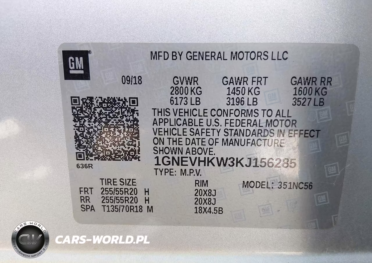 2019 Chevrolet Traverse 3Lt VIN:1GNEVHKW3KJ156285 - 9