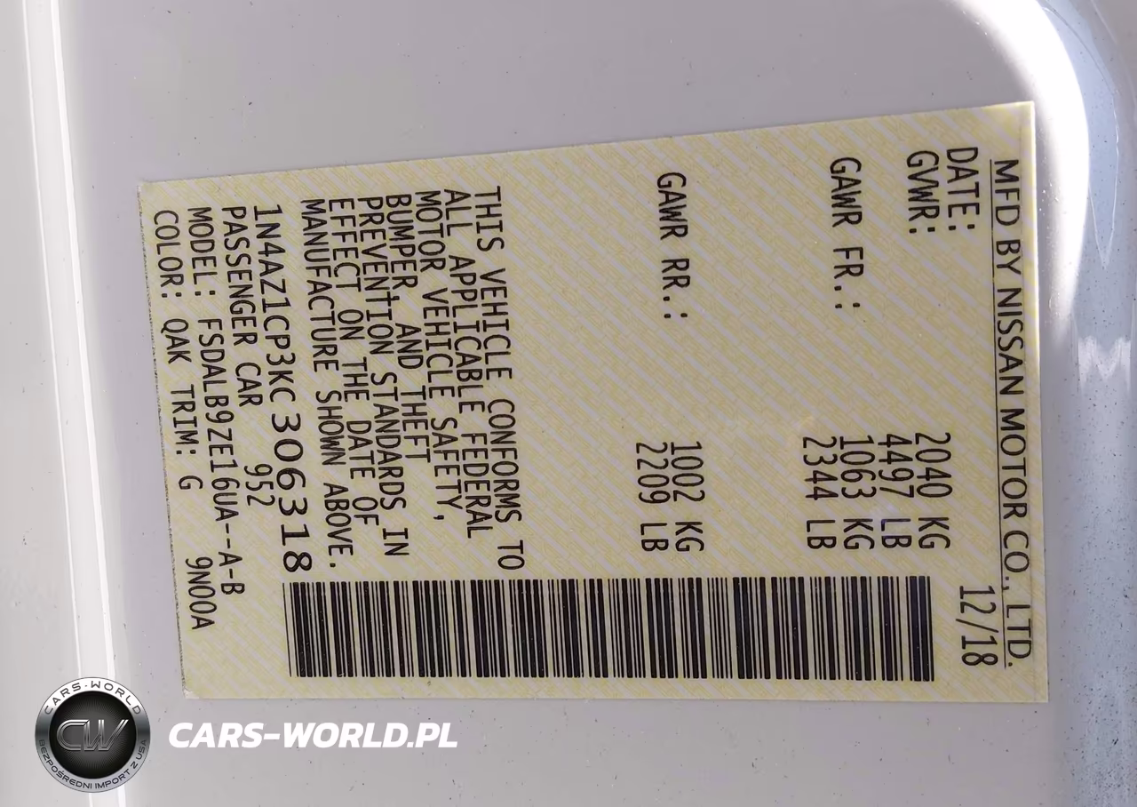2019 Nissan Leaf S VIN:1N4AZ1CP3KC306318 - 9