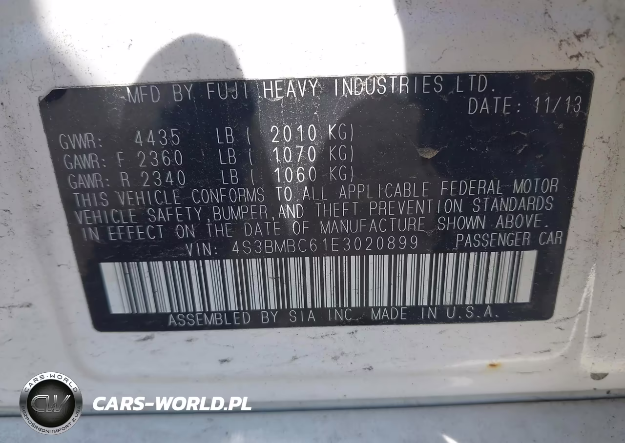 2014 Subaru Legacy 2.5I Premium VIN:4S3BMBC61E3020899 - 9