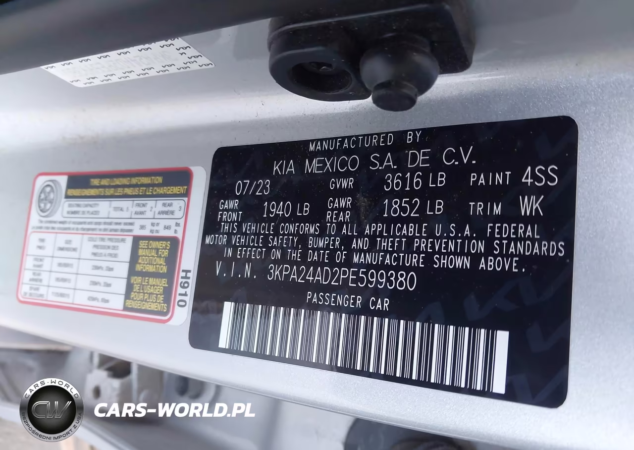 2023 Kia Rio Lx VIN:3KPA24AD2PE599380 - 9