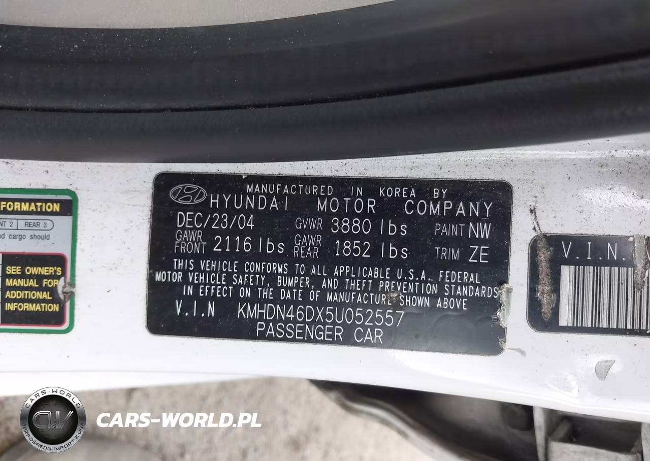 2005 Hyundai Elantra Gls-Gt VIN:KMHDN46DX5U052557 - 9