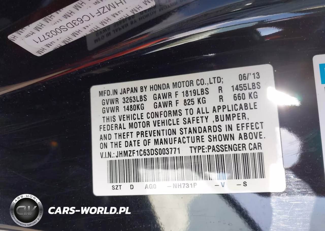 2013 Honda Cr-Z Ex VIN:JHMZF1C63DS003771 - 9