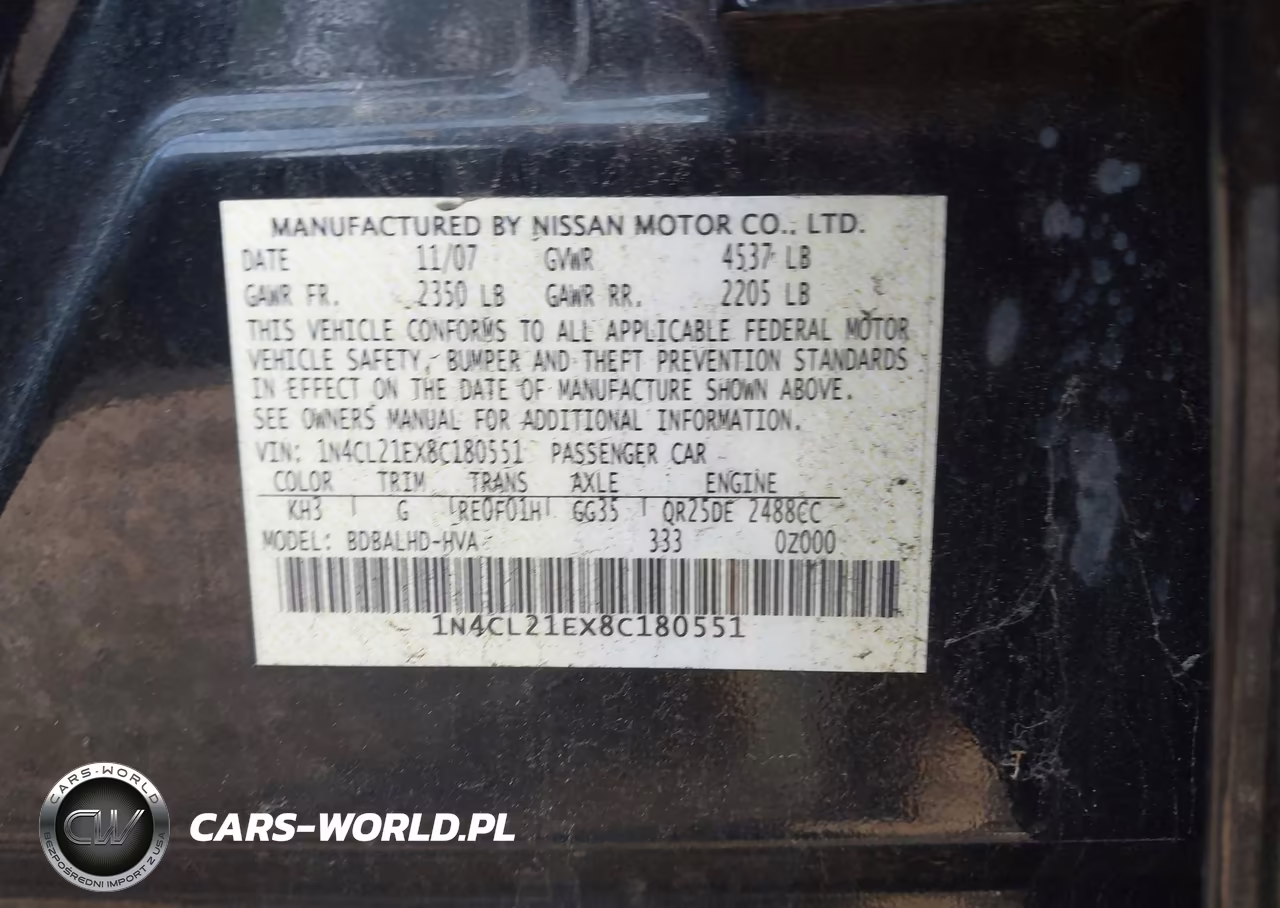 2008 Nissan Altima Hybrid VIN:1N4CL21EX8C180551 - 9