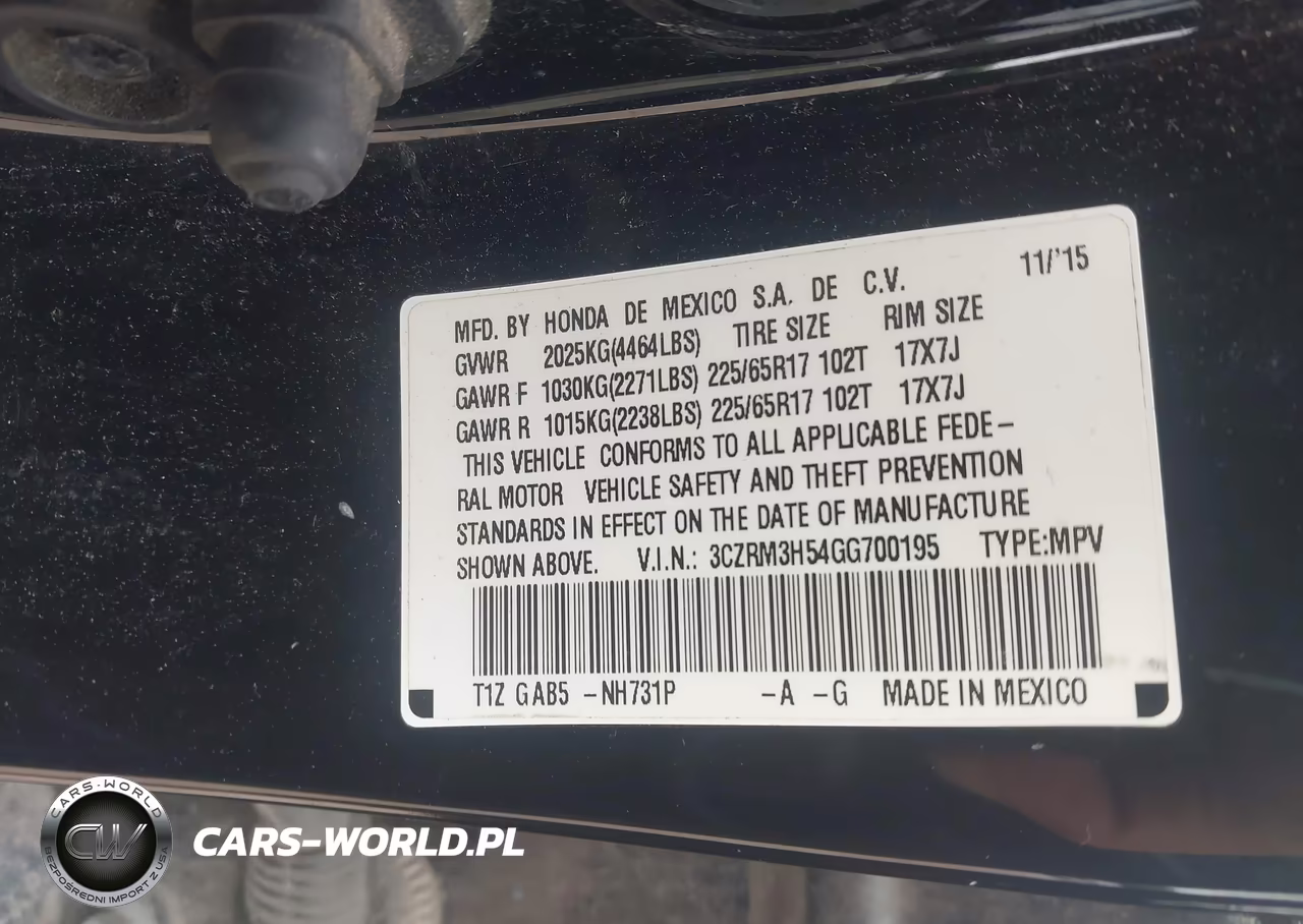 2016 Honda Cr-V Ex VIN:3CZRM3H54GG700195 - 9