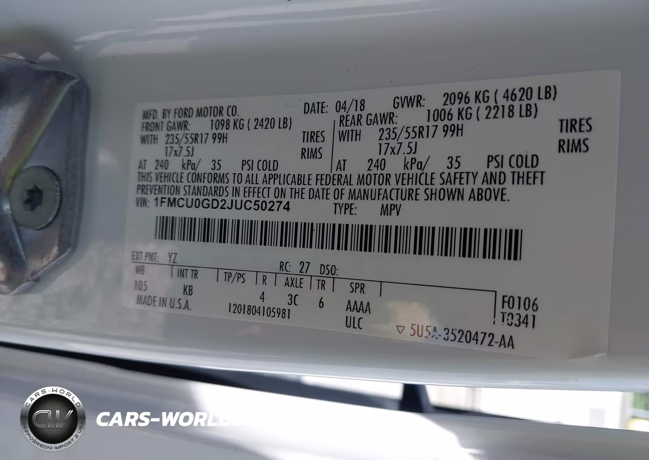 2018 Ford Escape Se VIN:1FMCU0GD2JUC50274 - 9