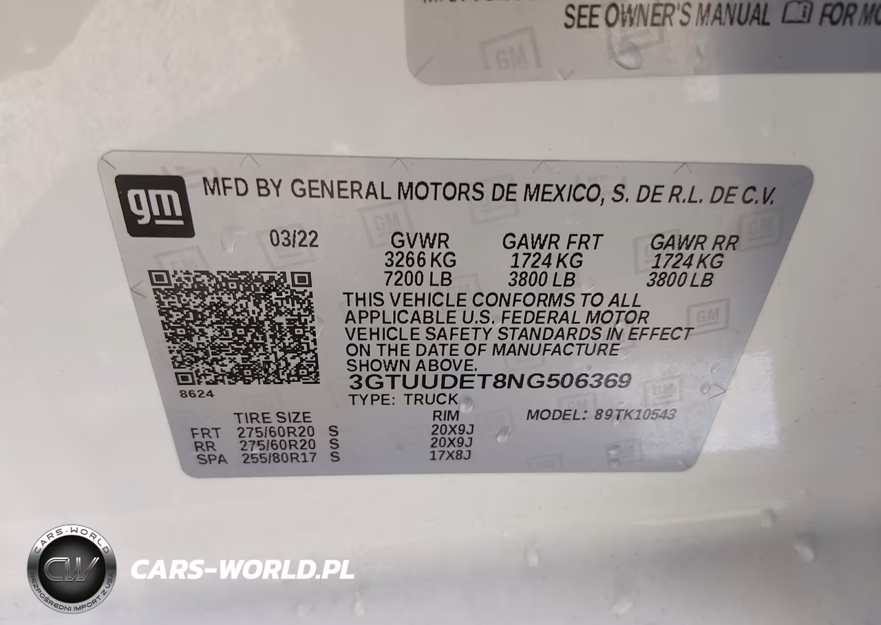 2022 GMC Sierra 1500 4Wd Short Box Slt VIN:3GTUUDET8NG506369 - 9