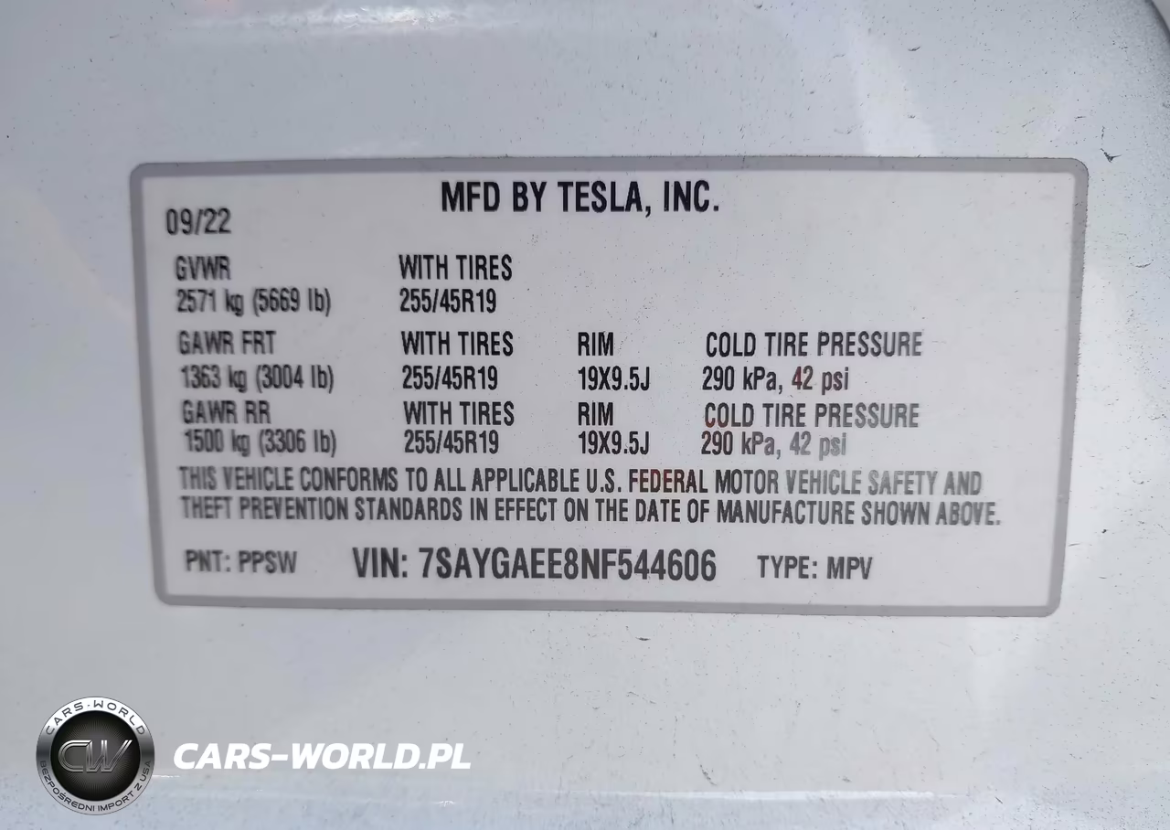 2022 Tesla Model Y Long Range Dual Motor All-Wheel Drive VIN:7SAYGAEE8NF544606 - 9