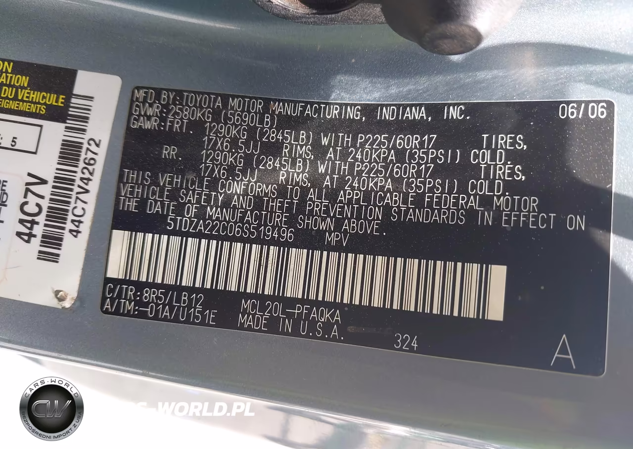 2006 Toyota Sienna Xle VIN:5TDZA22C06S519496 - 9