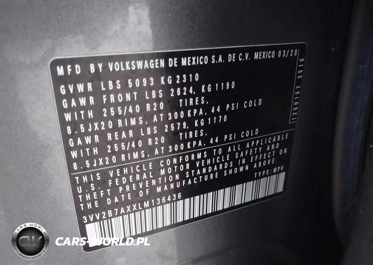 2020 Volkswagen Tiguan 2.0T Se-2.0T Se R-Line Black-2.0T Sel VIN:3VV2B7AXXLM136436 - 9