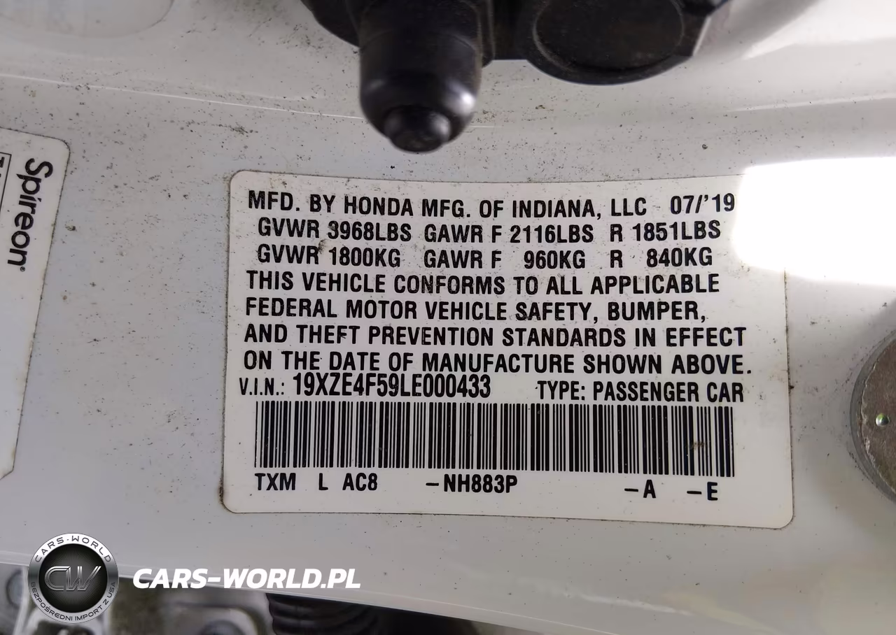 2020 Honda Insight Ex VIN:19XZE4F59LE000433 - 9