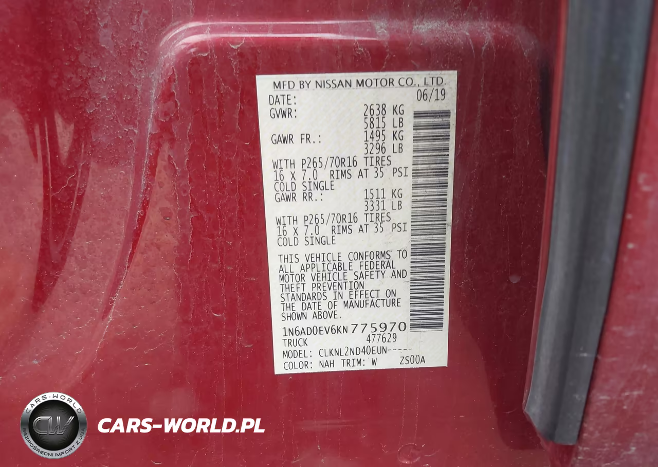 2019 Nissan Frontier Sv VIN:1N6AD0EV6KN775970 - 9