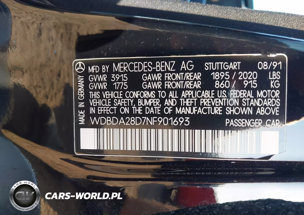 1992 Mercedes-Benz 190 E 2.3 VIN:WDBDA28D7NF901693 - 9