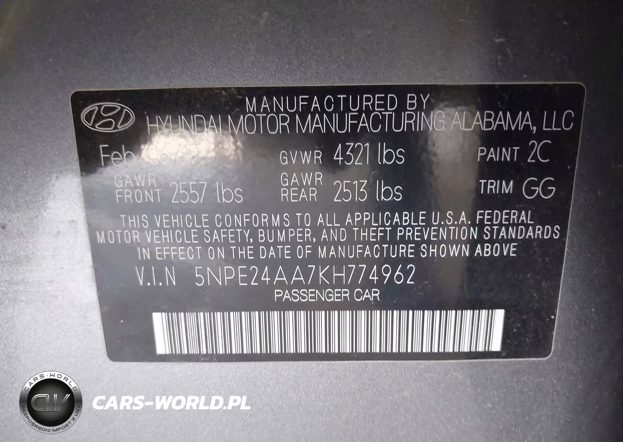 2019 Hyundai Sonata Eco VIN:5NPE24AA7KH774962 - 9