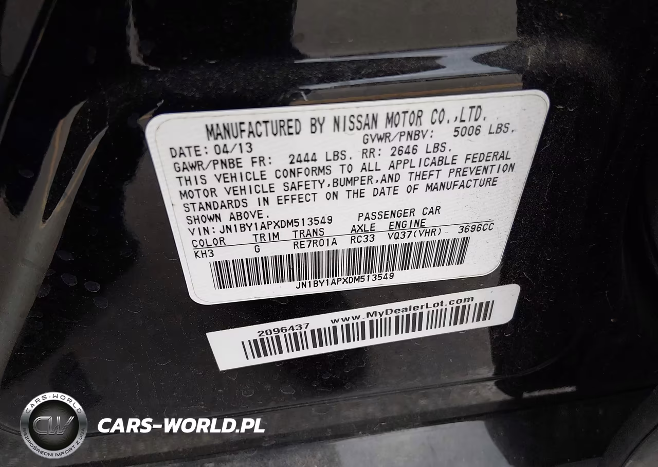 2013 Infiniti M37 VIN:JN1BY1APXDM513549 - 9