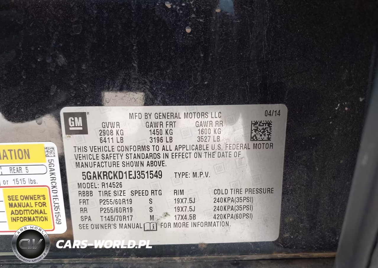 2014 Buick Enclave Premium VIN:5GAKRCKD1EJ351549 - 9