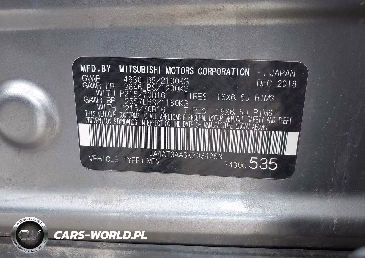 2019 Mitsubishi Eclipse Cross Es VIN:JA4AT3AA3KZ034253 - 9