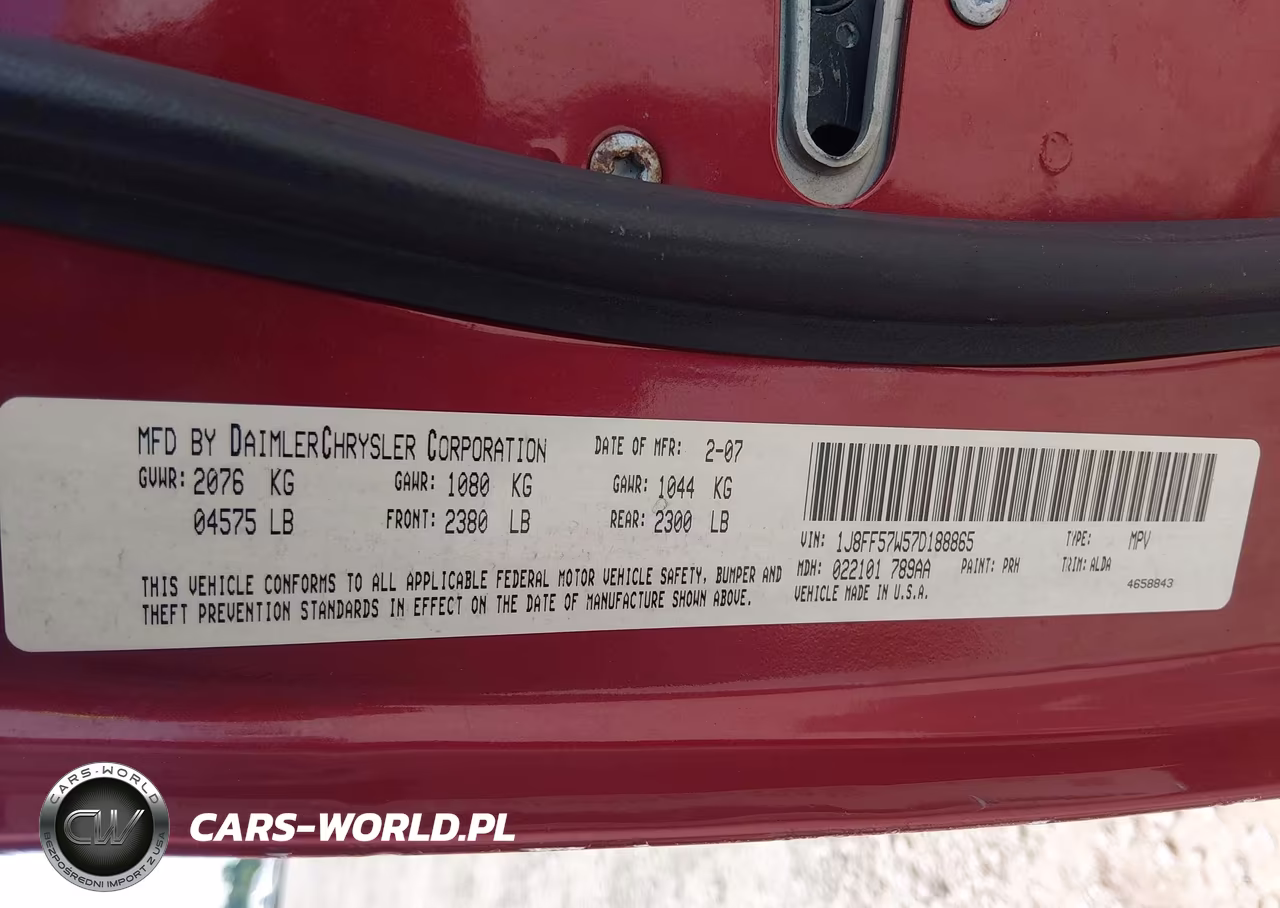 2007 Jeep Compass Limited VIN:1J8FF57W57D188865 - 9