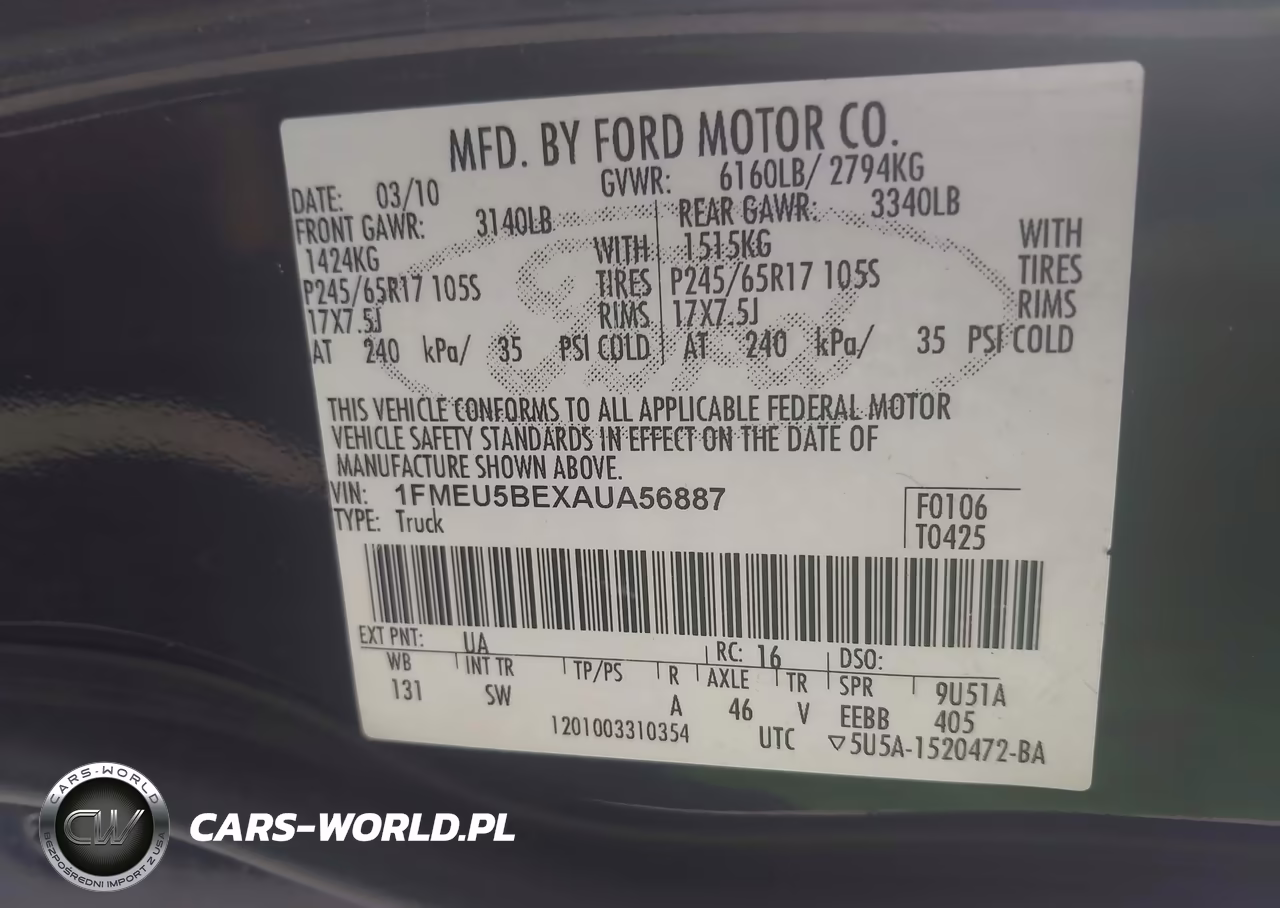 2010 Ford Explorer Sport Trac Xlt VIN:1FMEU5BEXAUA56887 - 9