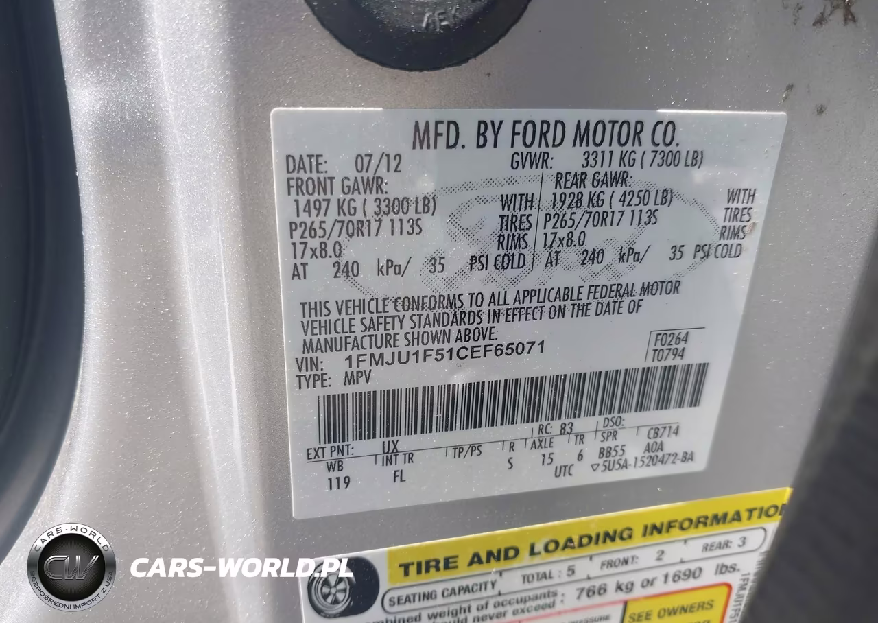2012 Ford Expedition Xl VIN:1FMJU1F51CEF65071 - 9