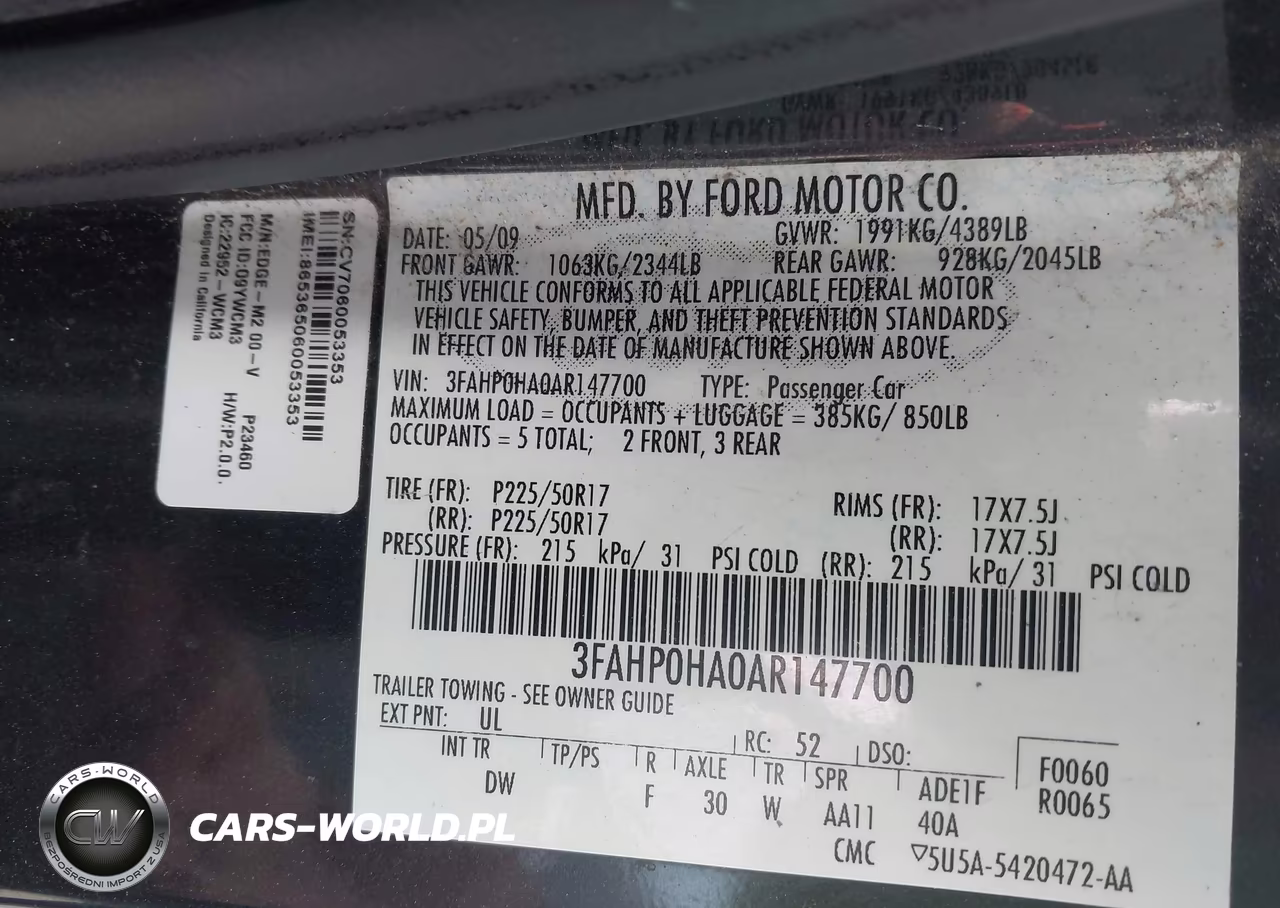 2010 Ford Fusion Se VIN:3FAHP0HA0AR147700 - 9