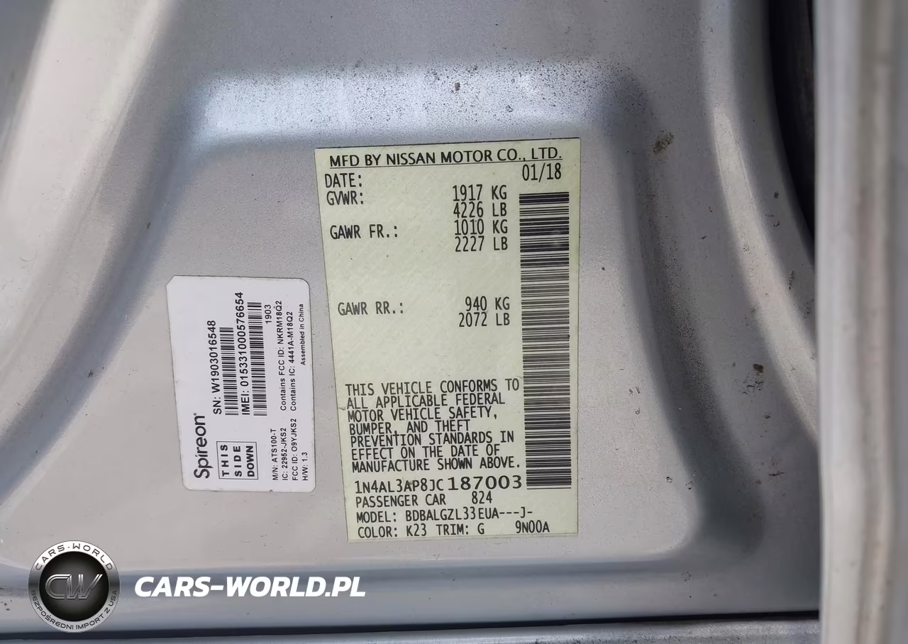 2018 Nissan Altima 2.5 S VIN:1N4AL3AP8JC187003 - 9