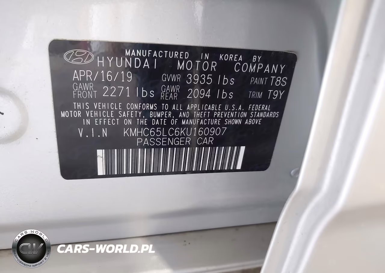 2019 Hyundai Ioniq Hybrid Blue VIN:KMHC65LC6KU160907 - 9
