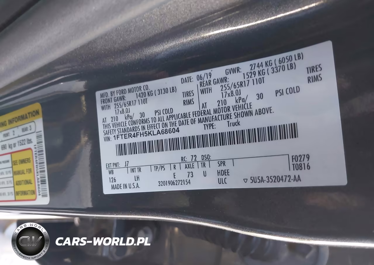2019 Ford Ranger Xl VIN:1FTER4FH5KLA68604 - 9