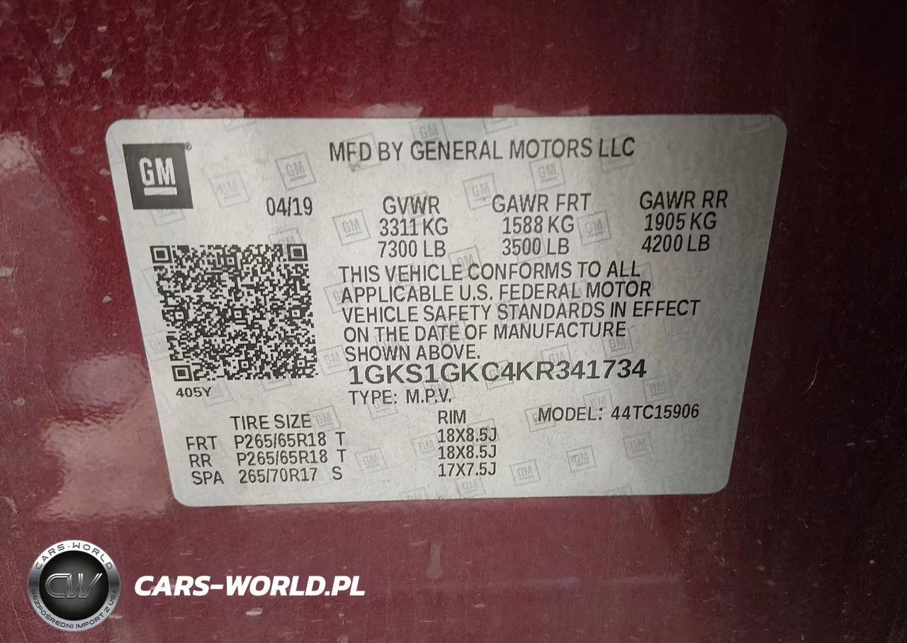 2019 GMC Yukon Xl Slt VIN:1GKS1GKC4KR341734 - 9
