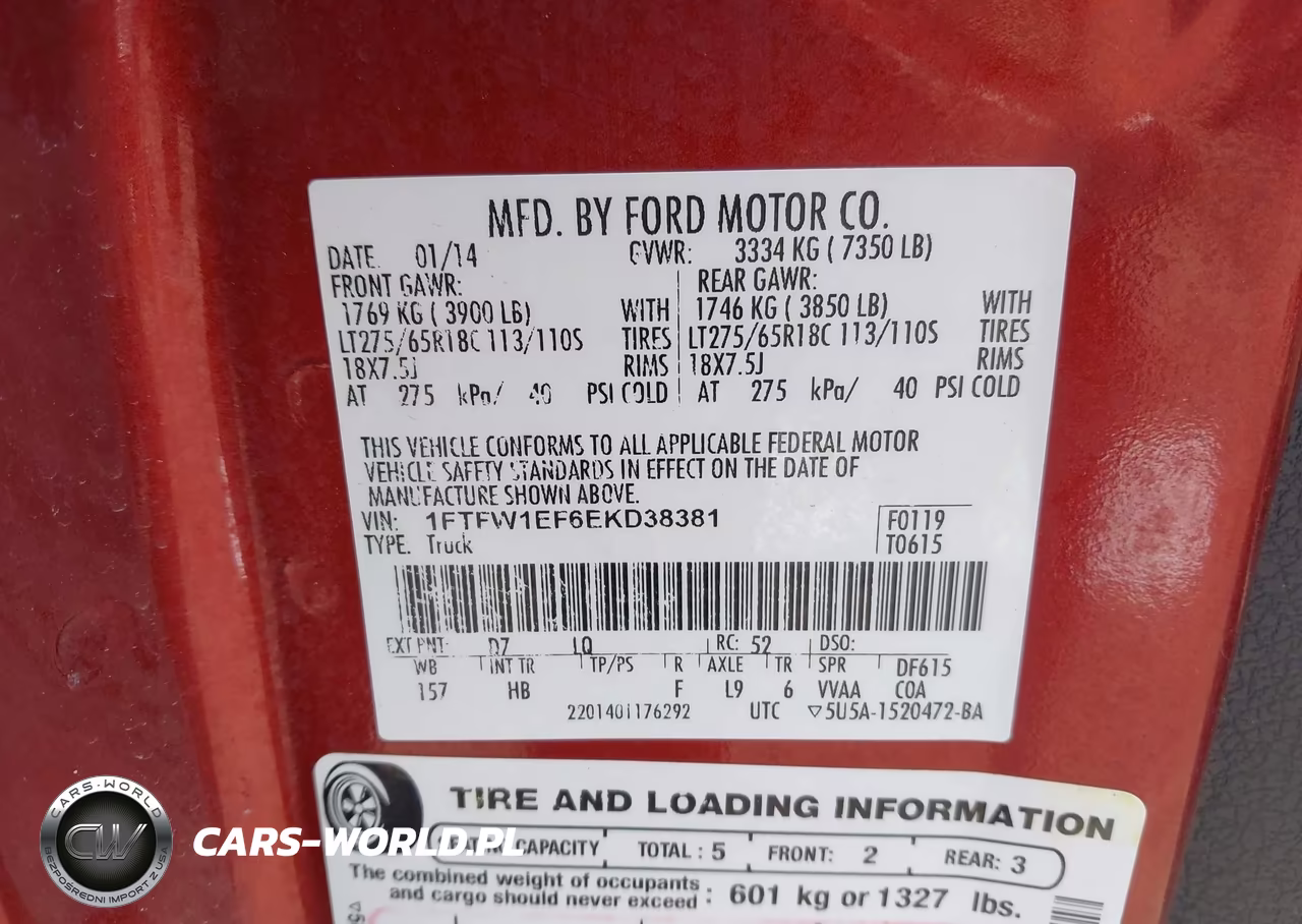 2014 Ford F-150 Lariat VIN:1FTFW1EF6EKD38381 - 9