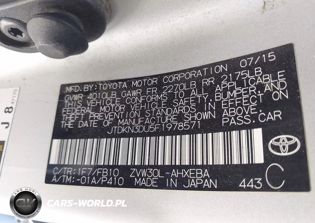 2015 Toyota Prius Two VIN:JTDKN3DU5F1978571 - 9
