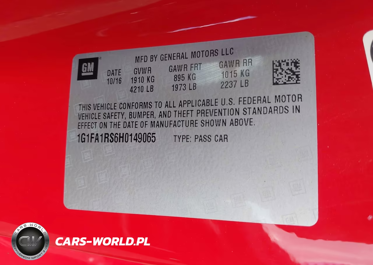 2017 Chevrolet Camaro 1Lt VIN:1G1FA1RS6H0149065 - 9