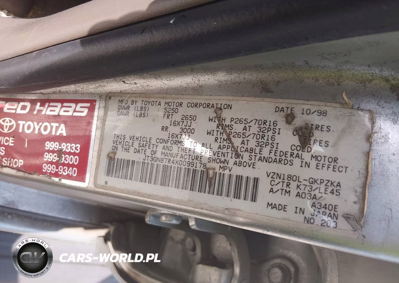 1999 Toyota 4Runner Limited V6 VIN:JT3GN87R4X0099178 - 9