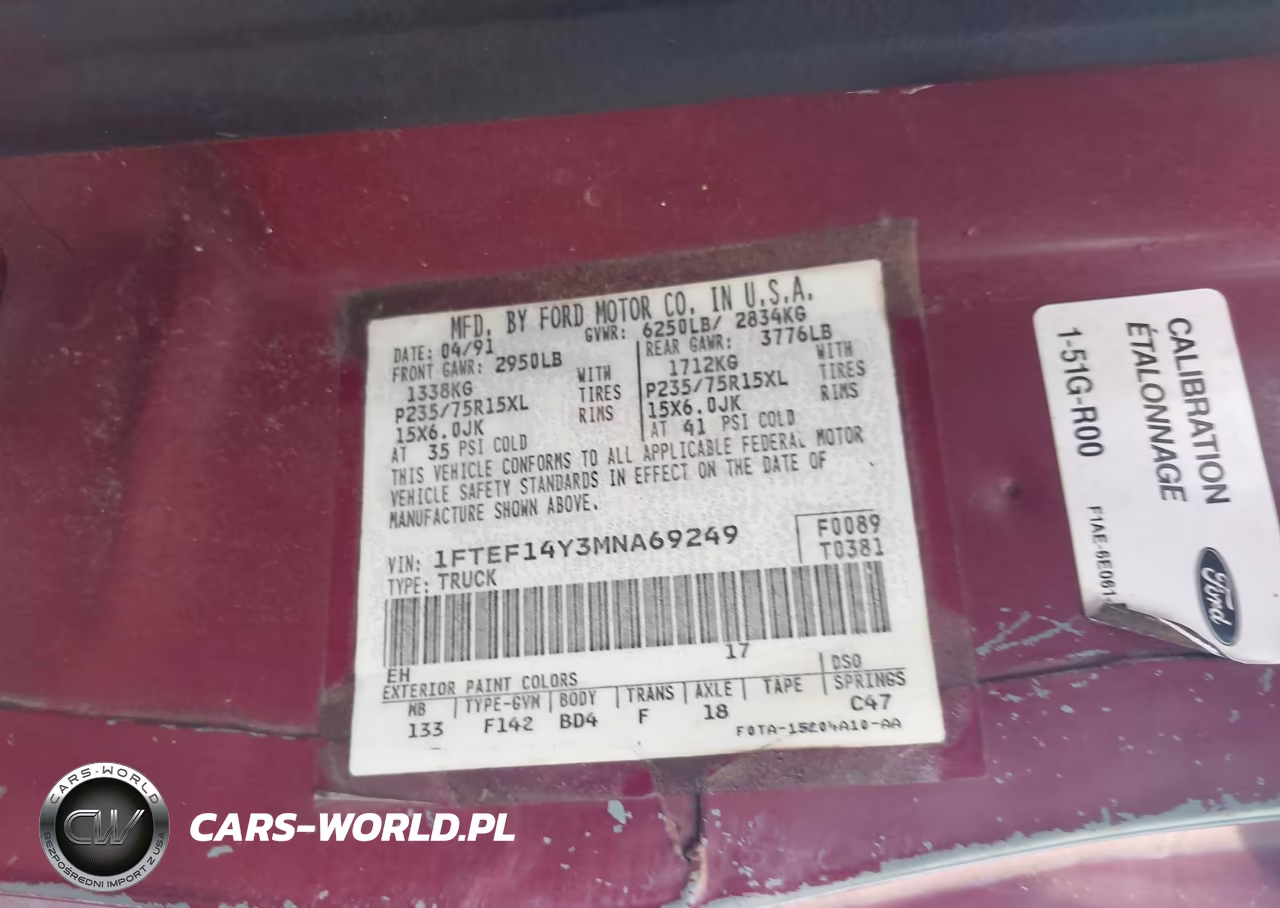 1991 Ford F150 VIN:1FTEF14Y3MNA69249 - 9