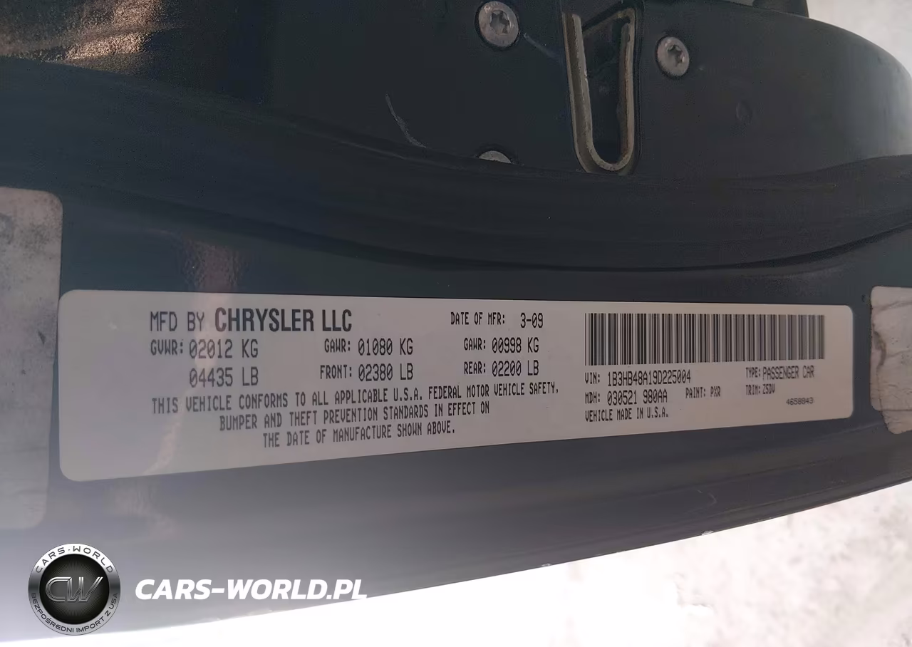 2009 Dodge Caliber Sxt VIN:1B3HB48A19D225004 - 9