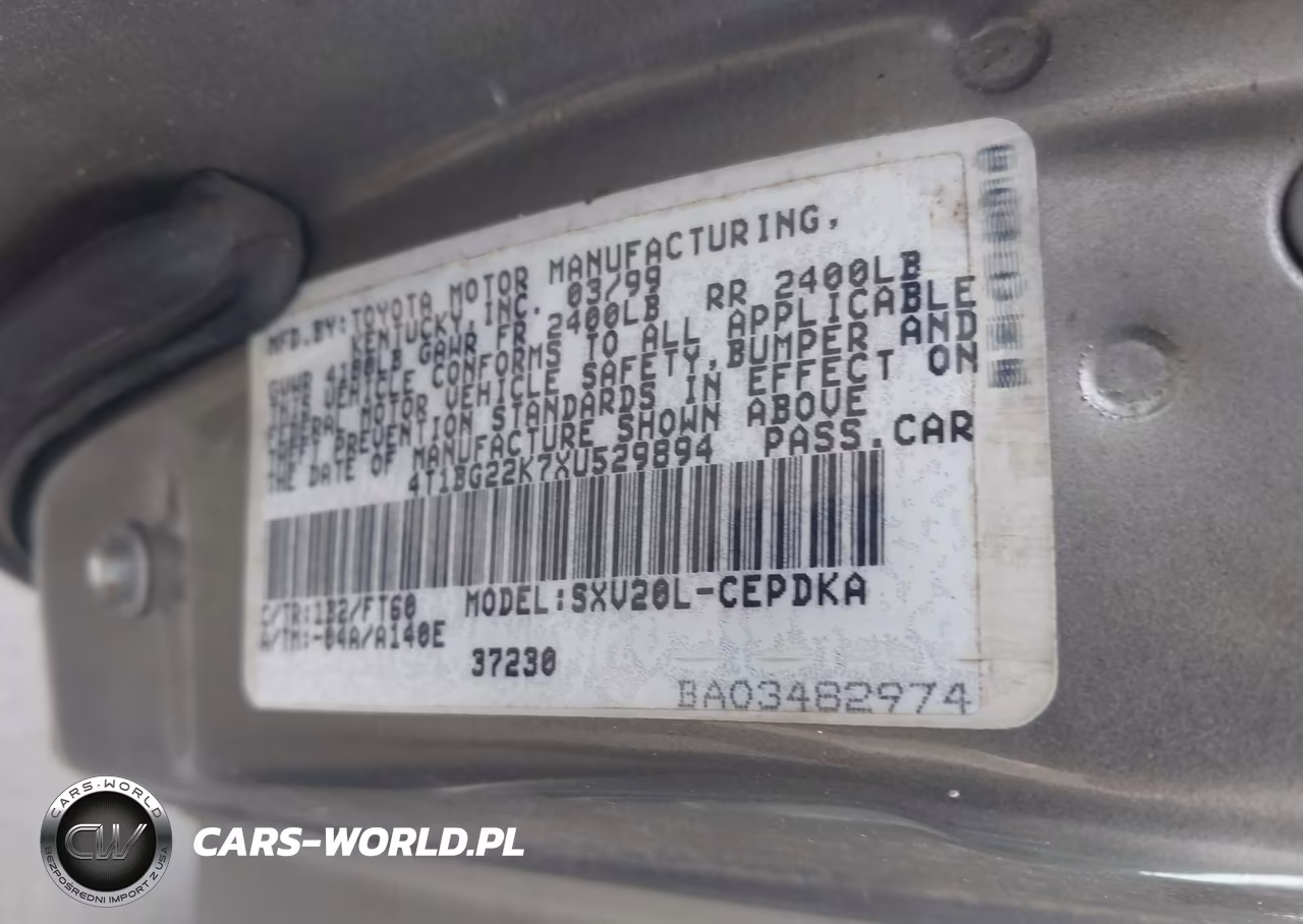 1999 Toyota Camry Ce VIN:4T1BG22K7XU529894 - 9