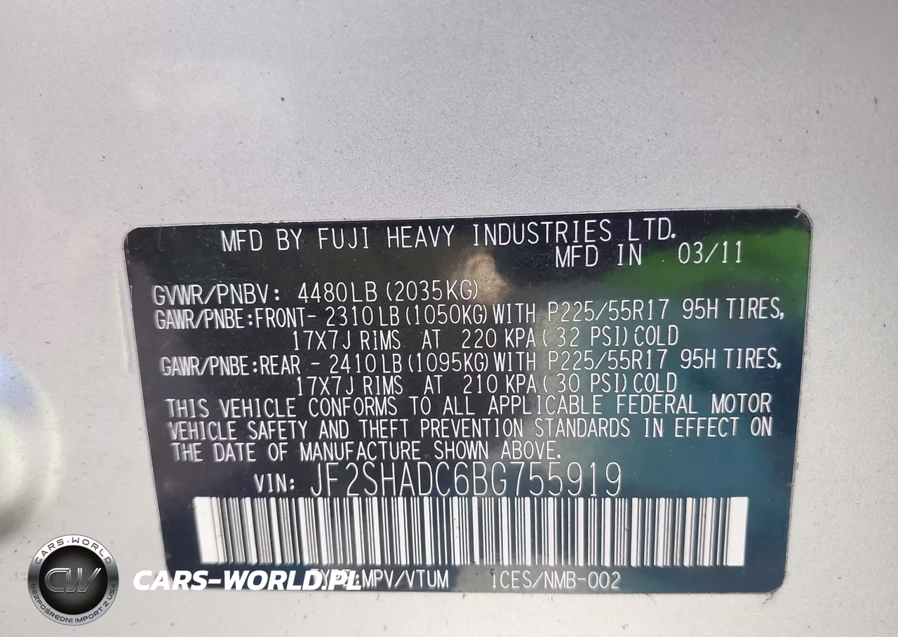 2011 Subaru Forester 2.5X Premium VIN:JF2SHADC6BG755919 - 9
