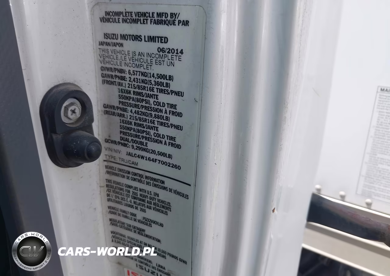 2015 Isuzu Npr Dsl Reg At VIN:JALC4W164F7002260 - 8