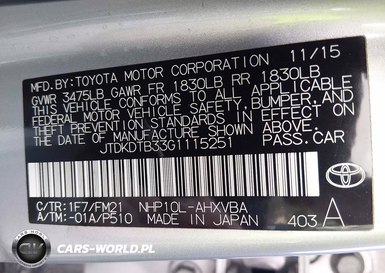 2016 Toyota Prius C Two VIN:JTDKDTB33G1115251 - 9